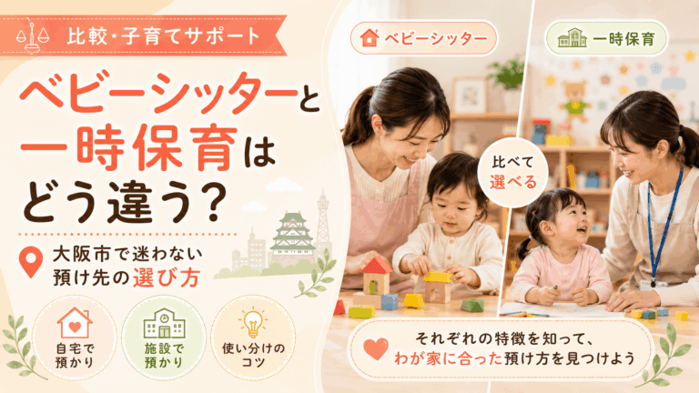 ベビーシッターと一時保育はどう違う？大阪市で上手に使い分けるポイント